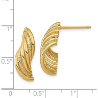 14K Yellow Gold Diamond-Cut Twisted Post Dangle Earrings by 0
