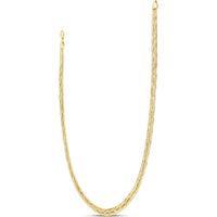 14K Yellow Gold Diamond-Cut Woven Chain Necklace - 18" with Lobster Clasp by Orozza Fine Jewelry