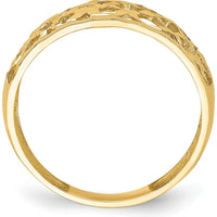 14K Yellow Gold Diamond-Cut Woven Pattern Dome Fashion Ring by 0