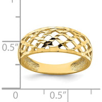 14K Yellow Gold Diamond-Cut Woven Pattern Dome Fashion Ring by 0