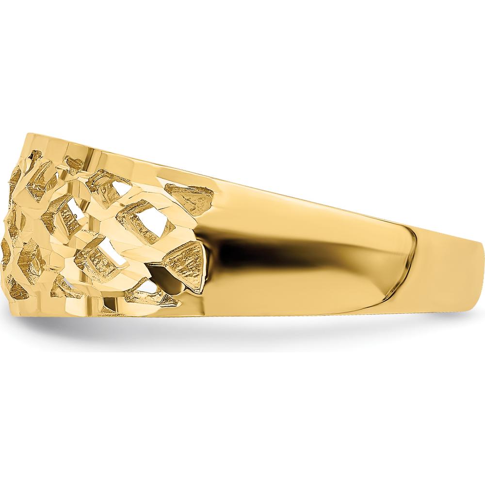 14K Yellow Gold Diamond-Cut Woven Pattern Dome Fashion Ring by 0