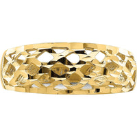 14K Yellow Gold Diamond-Cut Woven Pattern Dome Fashion Ring by 0