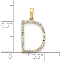 14K Yellow Gold Diamond "D" Initial Pendant with Full Circle Diamond Setting by Oro Pregiato