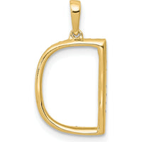14K Yellow Gold Diamond "D" Initial Pendant with Full Circle Diamond Setting by Oro Pregiato
