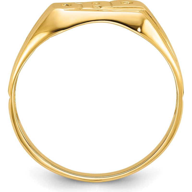 14K Yellow Gold Diamond "DAD" Ring Mounting with Polished Etched Edges by IBGoodman