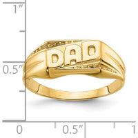 14K Yellow Gold Diamond "DAD" Ring Mounting with Polished Etched Edges by IBGoodman