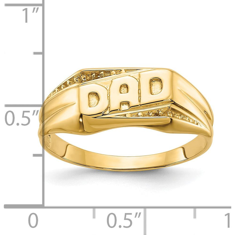 14K Yellow Gold Diamond "DAD" Ring Mounting with Polished Etched Edges by IBGoodman