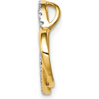 14K Yellow Gold Diamond Double Heart Pendant with Rhodium Finish - 0.007 Carat Total Diamond Weight by Monteluci Fine Jewelry