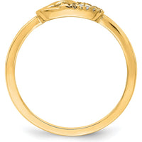 14K Yellow Gold Diamond Double Heart Ring - 0.06 Carat Total Diamond Weight by 0