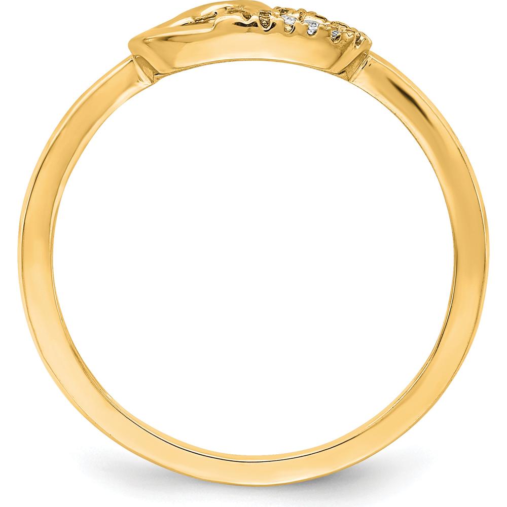 14K Yellow Gold Diamond Double Heart Ring - 0.06 Carat Total Diamond Weight by 0