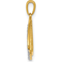14K Yellow Gold Diamond Double Triangle Pendant - 1/6 Carat Total Diamond Weight by Monteluci Fine Jewelry