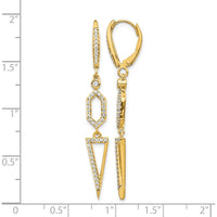 14K Yellow Gold Diamond Drop Earrings with Geometric Design - 0.05 Carats Total Diamond Weight by Monteluci Fine Jewelry