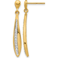 14K Yellow Gold Diamond Drop Earrings with Natural Round Diamonds - 0.073 Carat Total Diamond Weight by Monteluci Fine Jewelry