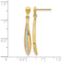 14K Yellow Gold Diamond Drop Earrings with Natural Round Diamonds - 0.073 Carat Total Diamond Weight by Monteluci Fine Jewelry