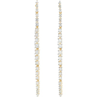 14K Yellow Gold Diamond Drop Earrings with Round Diamonds - 0.80 Carat Total Diamond Weight
