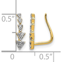14K Yellow Gold Diamond Ear Climber Earrings - 0.033 Carats Total Diamond Weight by Monteluci Fine Jewelry