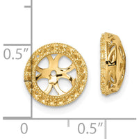 14K Yellow Gold Diamond Earring Jacket Mountings - 40 Round Stones Total Carat Weight 0.56 Carat by Oro Pregiato