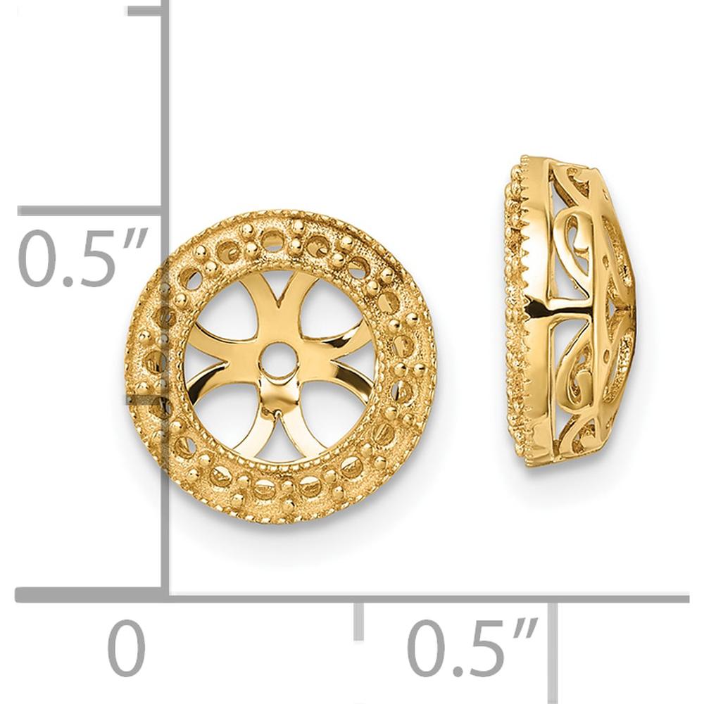 14K Yellow Gold Diamond Earring Jacket Mountings with 34 Round Diamonds - 1.42 Carat Total Diamond Weight by Oro Pregiato