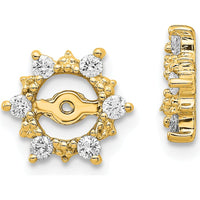 14K Yellow Gold Diamond Earring Jacket Mountings with Cluster Round Diamonds - 0.03 Carats Total Diamond Weight by Monteluci Fine Jewelry