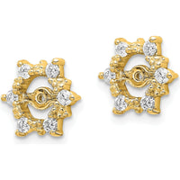 14K Yellow Gold Diamond Earring Jacket Mountings with Cluster Round Diamonds - 0.03 Carats Total Diamond Weight by Monteluci Fine Jewelry