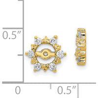 14K Yellow Gold Diamond Earring Jacket Mountings with Cluster Round Diamonds - 0.03 Carats Total Diamond Weight by Monteluci Fine Jewelry