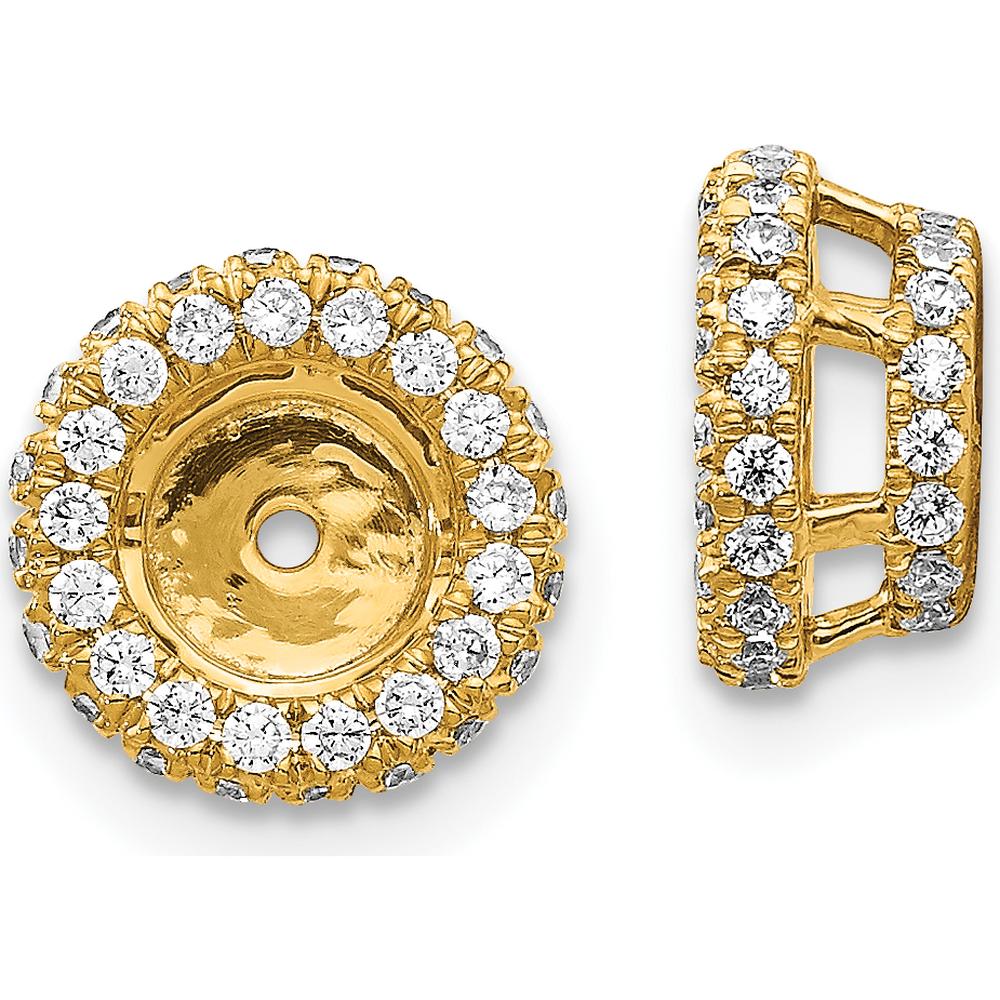 14K Yellow Gold Diamond Earring Jackets with 106 Round Diamonds - 5/8 Carats Total Diamond Weight by Monteluci Fine Jewelry