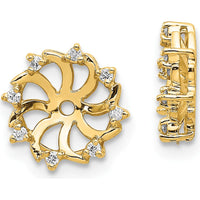 14K Yellow Gold Diamond Earring Jackets with 16 Round Diamonds - 0.064 Carat Total Diamond Weight by Monteluci Fine Jewelry