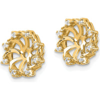 14K Yellow Gold Diamond Earring Jackets with 16 Round Diamonds - 0.064 Carat Total Diamond Weight by Monteluci Fine Jewelry