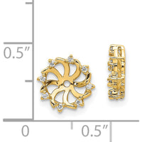 14K Yellow Gold Diamond Earring Jackets with 16 Round Diamonds - 0.064 Carat Total Diamond Weight by Monteluci Fine Jewelry