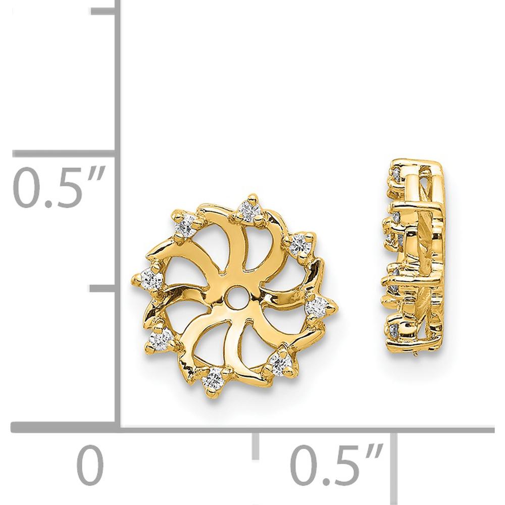 14K Yellow Gold Diamond Earring Jackets with 16 Round Diamonds - 0.064 Carat Total Diamond Weight by Monteluci Fine Jewelry