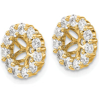 14K Yellow Gold Diamond Earring Jackets with 22 Round Diamonds - 0.045 Carats Total Diamond Weight by Oro Pregiato