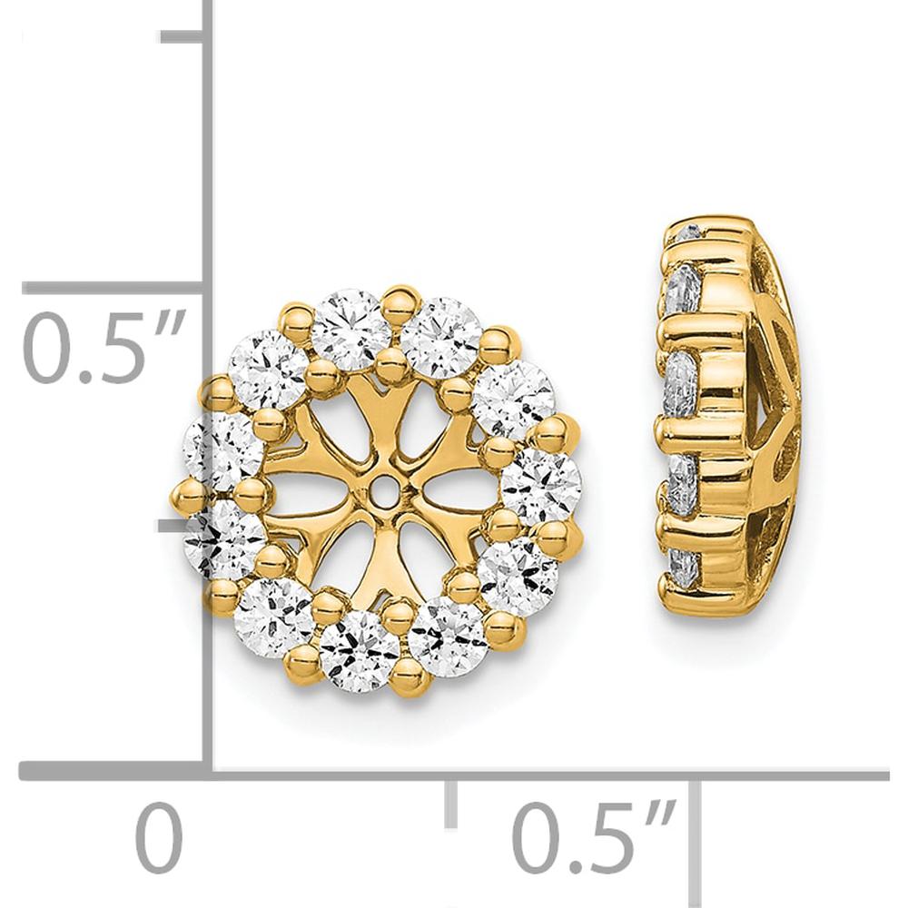 14K Yellow Gold Diamond Earring Jackets with 22 Round Diamonds - 0.045 Carats Total Diamond Weight by Oro Pregiato