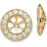 14K Yellow Gold Diamond Earring Jackets with 22 Round Diamonds - 0.77 Carats Total Diamond Weight by Oro Pregiato