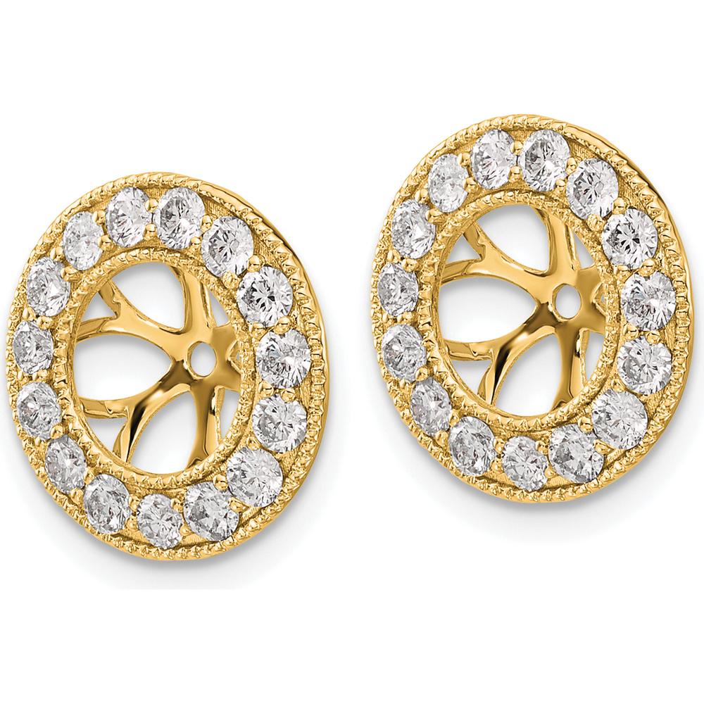 14K Yellow Gold Diamond Earring Jackets with 22 Round Diamonds - 0.77 Carats Total Diamond Weight by Oro Pregiato