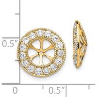 14K Yellow Gold Diamond Earring Jackets with 22 Round Diamonds - 0.77 Carats Total Diamond Weight by Oro Pregiato