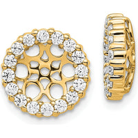 14K Yellow Gold Diamond Earring Jackets with 28 Round Diamonds - 0.022 Carats Total Diamond Weight by Oro Pregiato
