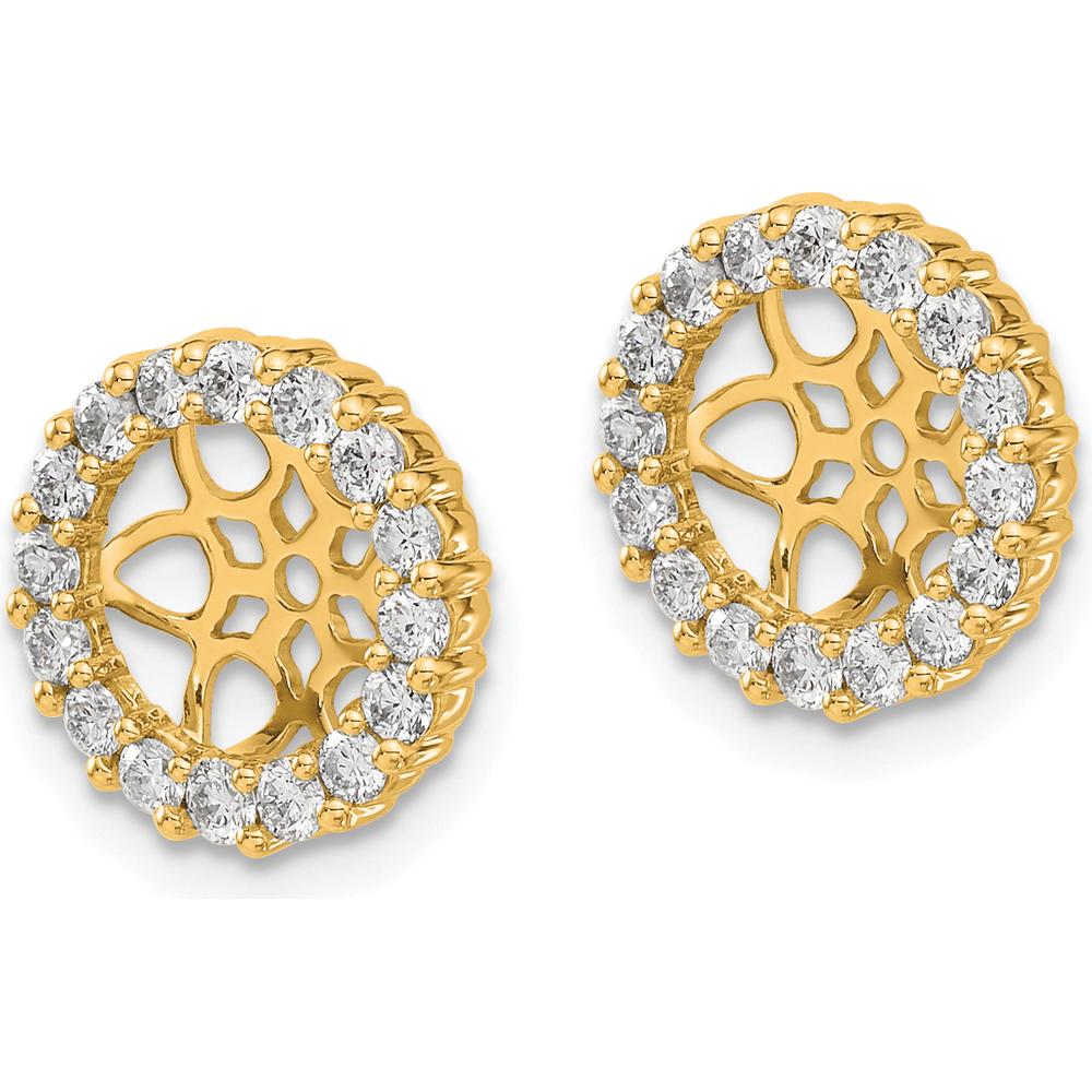 14K Yellow Gold Diamond Earring Jackets with 28 Round Diamonds - 0.022 Carats Total Diamond Weight by Oro Pregiato