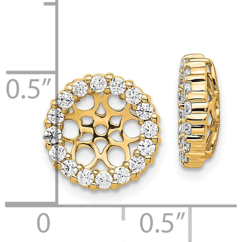 14K Yellow Gold Diamond Earring Jackets with 28 Round Diamonds - 0.022 Carats Total Diamond Weight by Oro Pregiato