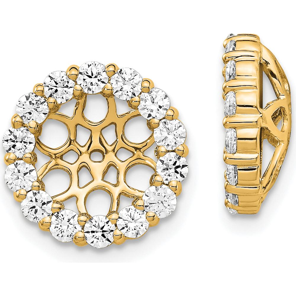 14K Yellow Gold Diamond Earring Jackets with 28 Round Diamonds - 0.0347 Carats Total Diamond Weight by Oro Pregiato