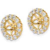 14K Yellow Gold Diamond Earring Jackets with 28 Round Diamonds - 0.0347 Carats Total Diamond Weight by Oro Pregiato