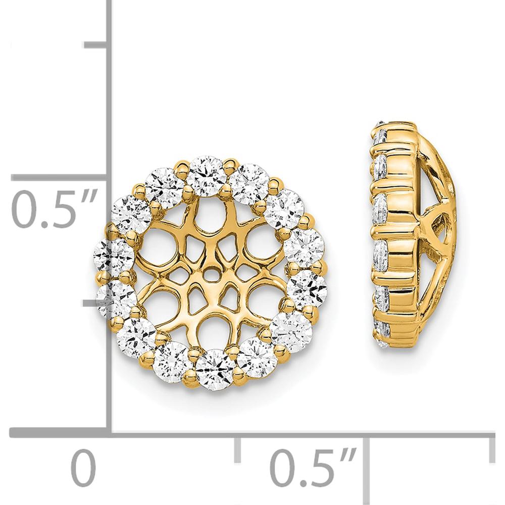 14K Yellow Gold Diamond Earring Jackets with 28 Round Diamonds - 0.0347 Carats Total Diamond Weight by Oro Pregiato