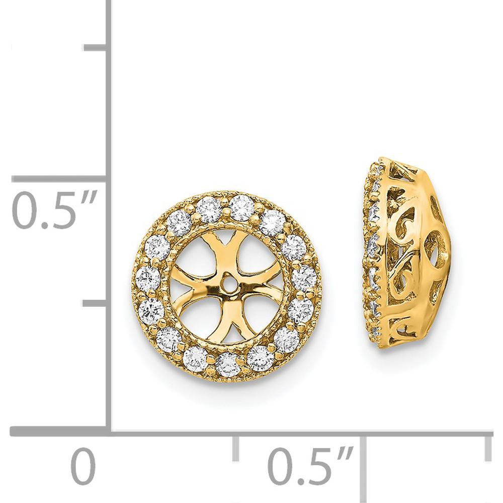 14K Yellow Gold Diamond Earring Jackets with 30 Round Diamonds - 0.01 Carat Total Diamond Weight by Monteluci Fine Jewelry