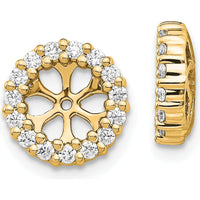 14K Yellow Gold Diamond Earring Jackets with 30 Round Diamonds - 0.45 Carats Total Diamond Weight by Oro Pregiato