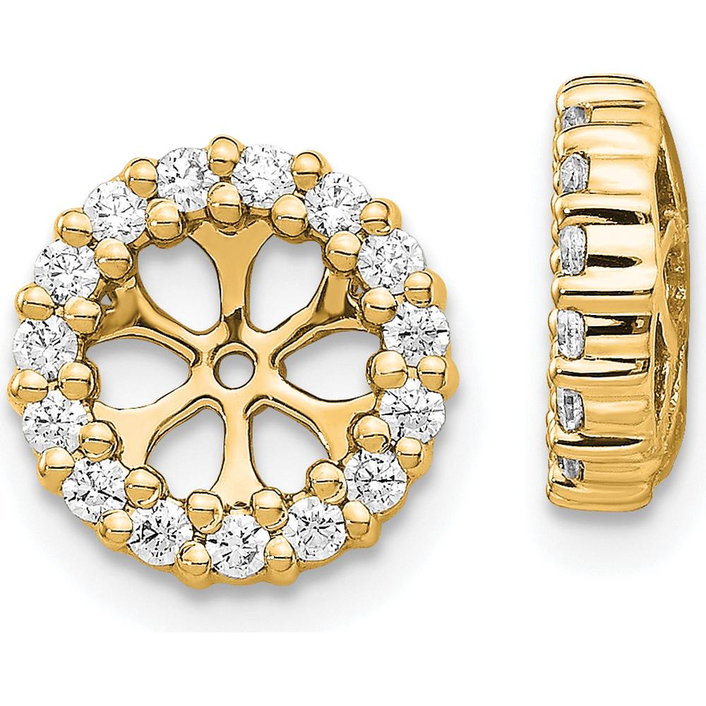 14K Yellow Gold Diamond Earring Jackets with 30 Round Diamonds - 0.45 Carats Total Diamond Weight by Oro Pregiato