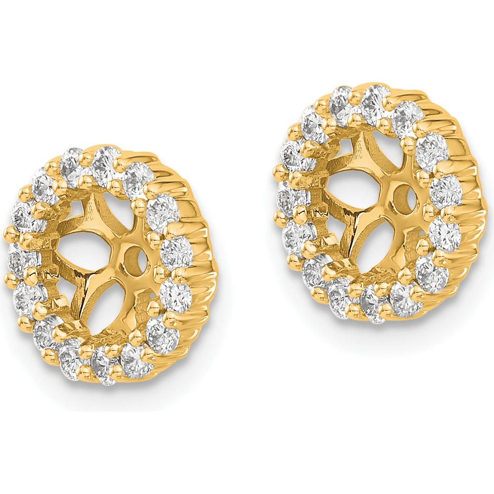 14K Yellow Gold Diamond Earring Jackets with 30 Round Diamonds - 0.45 Carats Total Diamond Weight by Oro Pregiato