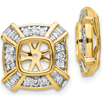 14K Yellow Gold Diamond Earring Jackets with Baguette and Round Diamonds - 0.15 Carats Total Diamond Weight by Monteluci Fine Jewelry