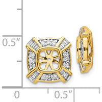 14K Yellow Gold Diamond Earring Jackets with Baguette and Round Diamonds - 0.15 Carats Total Diamond Weight by Monteluci Fine Jewelry