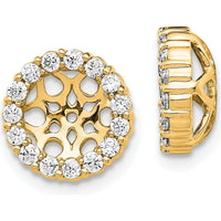 14K Yellow Gold Diamond Earring Jackets with Cluster Set Round Diamonds - 0.19 Carats Total Diamond Weight by Oro Pregiato