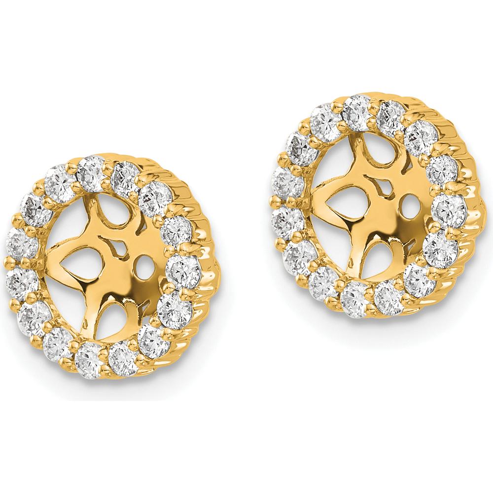 14K Yellow Gold Diamond Earring Jackets with Cluster Set Round Diamonds - 0.19 Carats Total Diamond Weight by Oro Pregiato