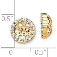 14K Yellow Gold Diamond Earring Jackets with Cluster Set Round Diamonds - 0.19 Carats Total Diamond Weight by Oro Pregiato